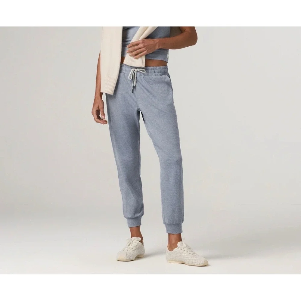 Vuori Performance Jogger Heathered Blue DreamKnit Slim Fit Sweatpants Womens L
